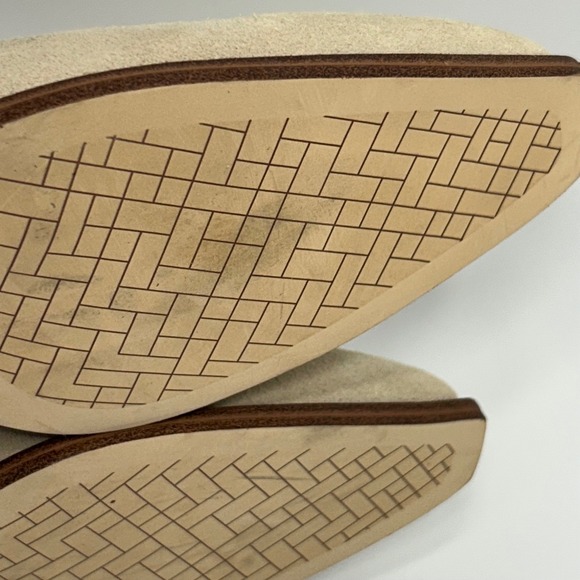 Cole HAAN Size 9.5 Ankle Boots Suede Ecru Beige Block Heel Booties Naia Womens - Picture 14 of 14